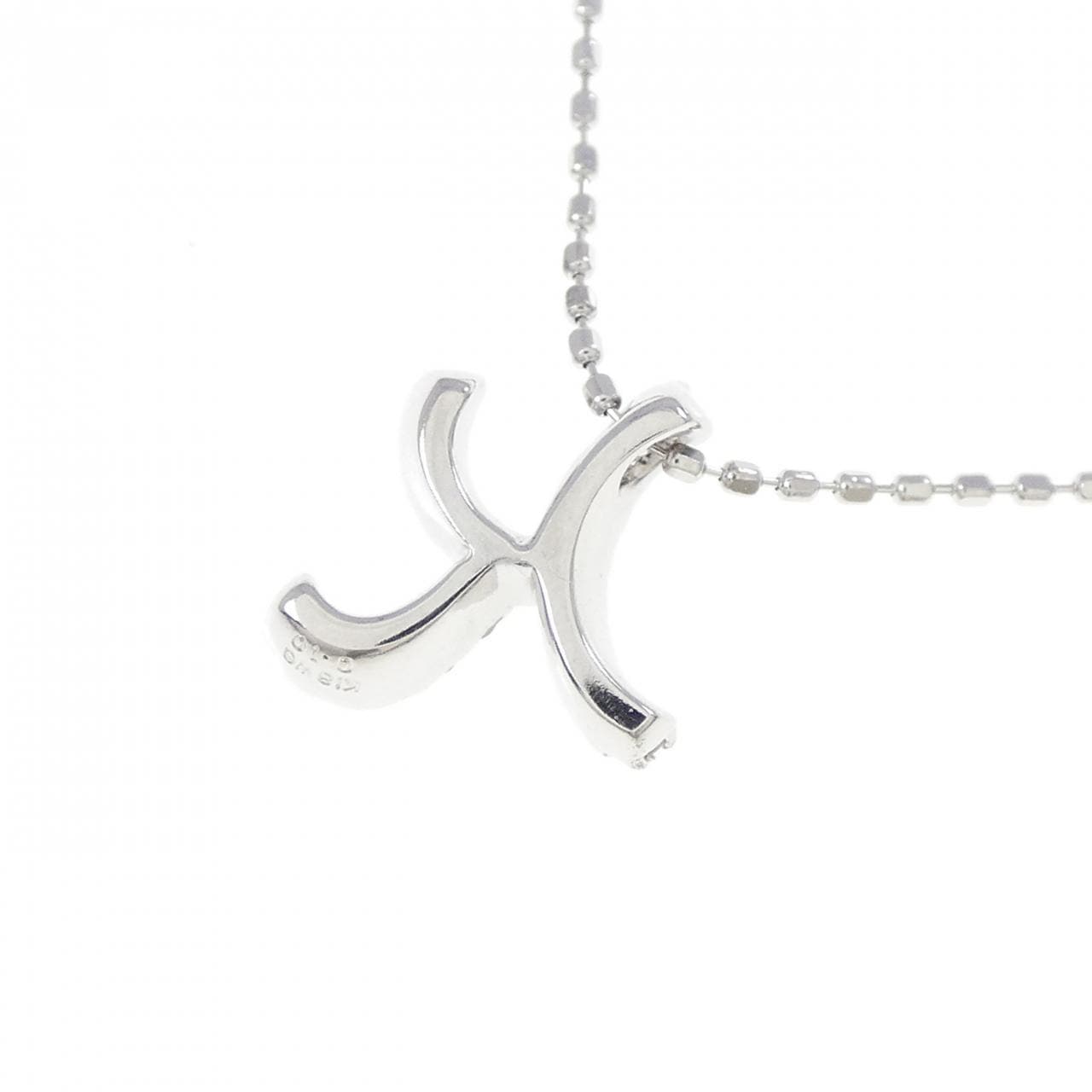 K18WG イニシャルK ダイヤモンド ネックレス 0.10CT
