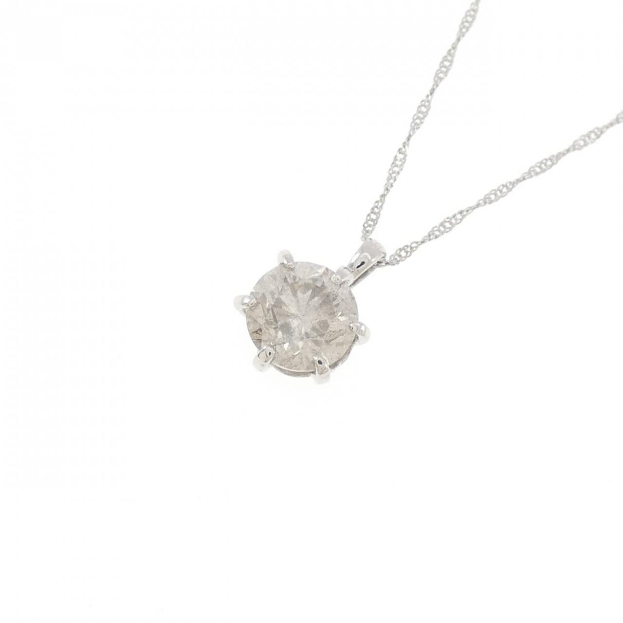 PT999/PT850 ソリティア ダイヤモンド ネックレス 1.00CT