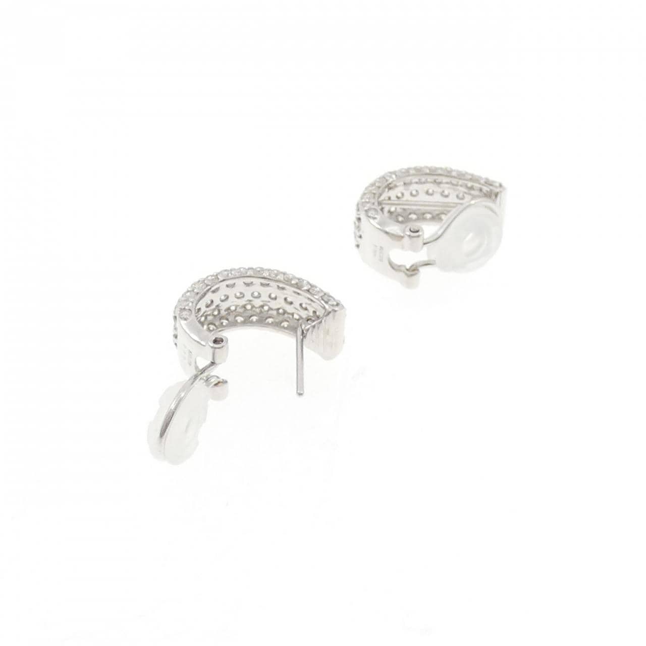 K18WG Pave Diamond Earrings/Earrings 2.00CT
