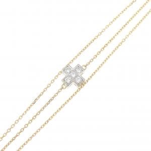 K18YG/K18WG 十字鑽石手鍊 0.13CT