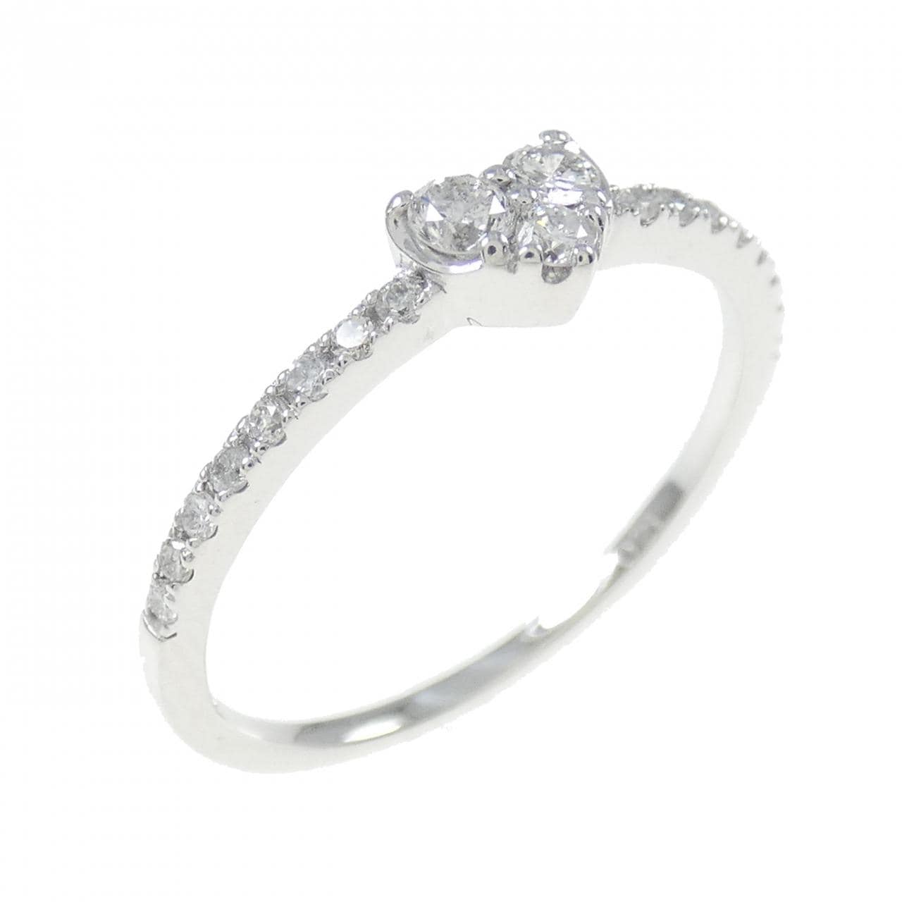 K18WG 心形钻石戒指 0.21CT