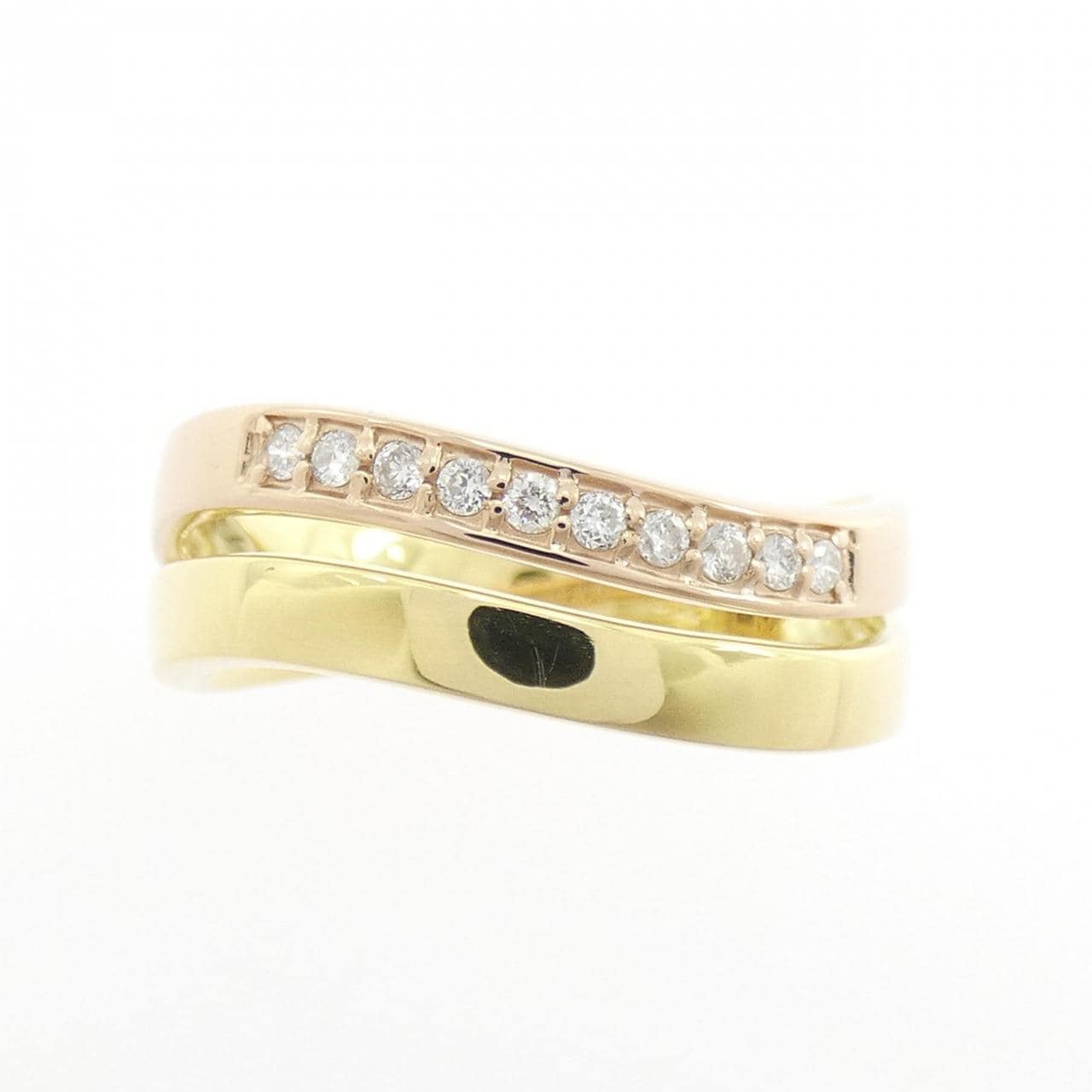 K18YG/K18PG ダイヤモンド リング 0.10CT