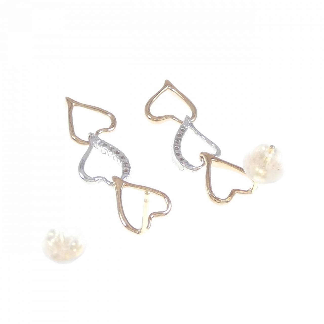 K18三色鑽石耳環0.08CT