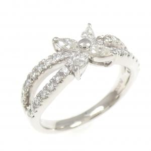 PT900 フラワー ダイヤモンド リング 0.50CT