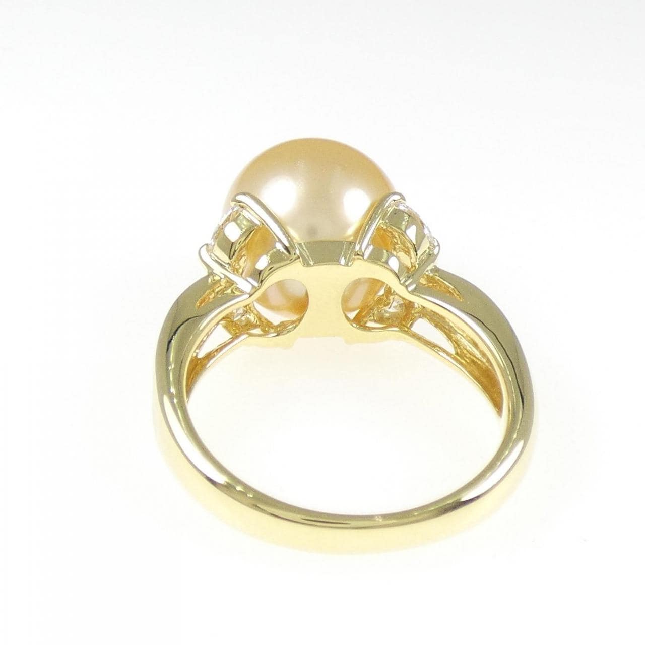 K18YG White Butterfly Pearl ring 11.5mm