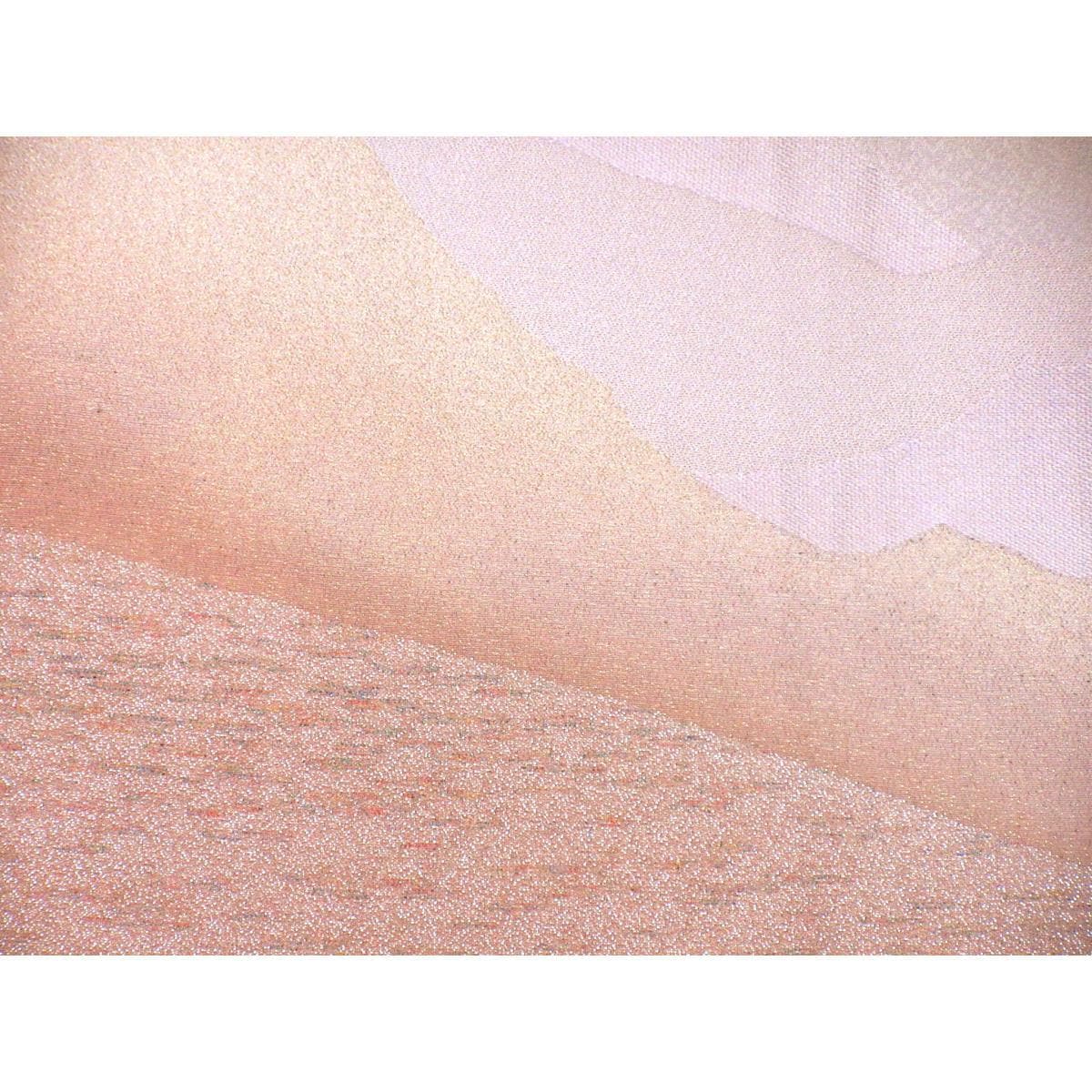 訪問着　縫取ボカシ染　五本骨扇