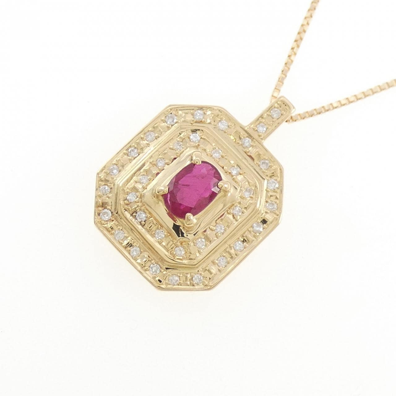 K18YG ルビー ネックレス 0.64CT