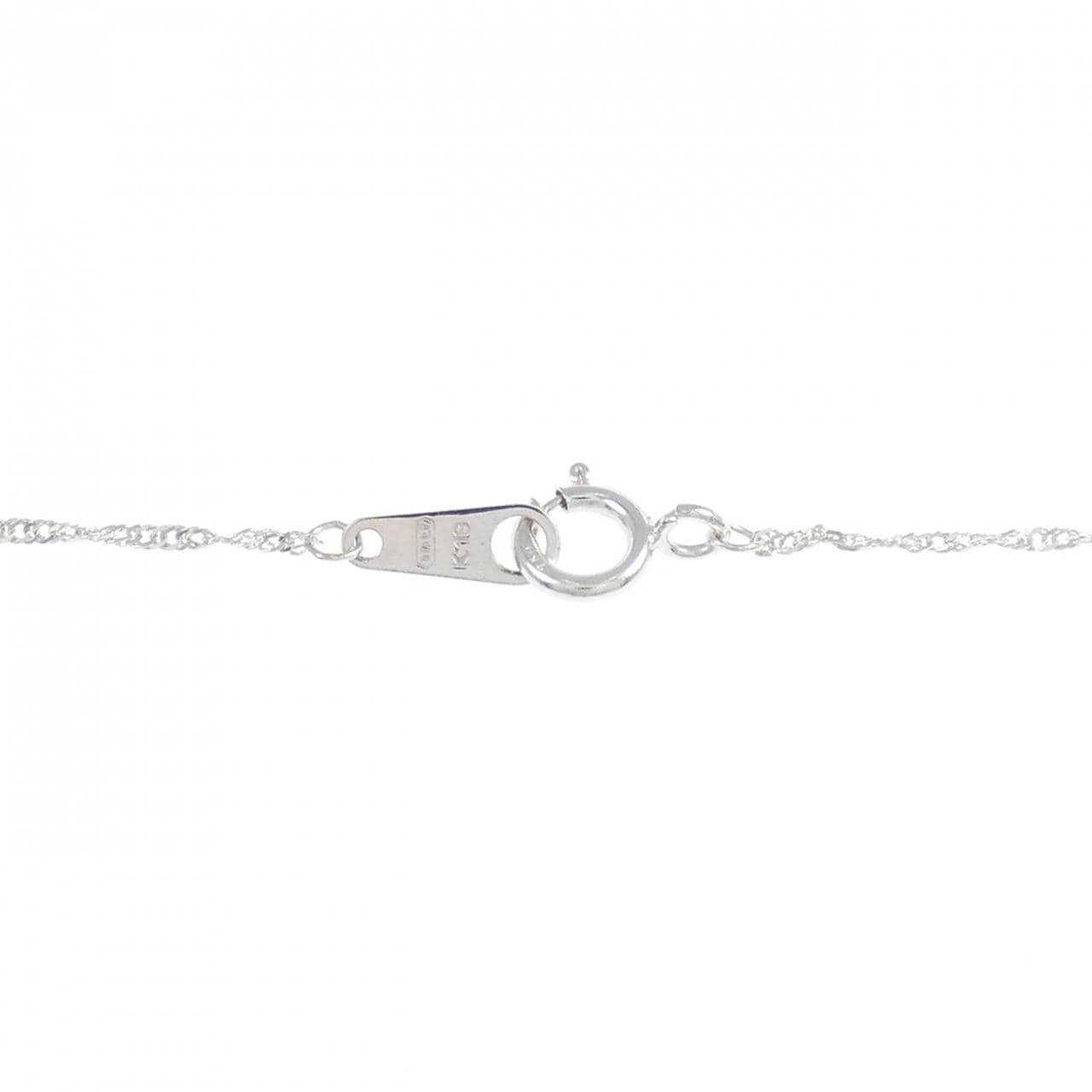 K18WG フラワー ダイヤモンド ネックレス 0.50CT