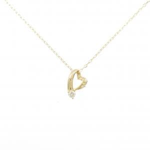 K18YG ハート ダイヤモンド ネックレス 0.12CT