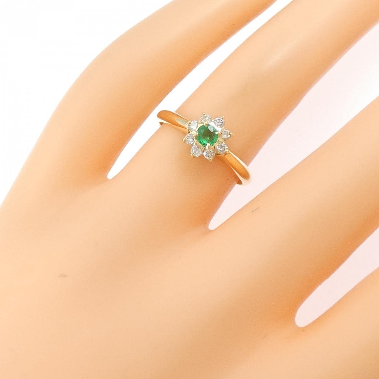 K18YG エメラルド リング 0.13CT