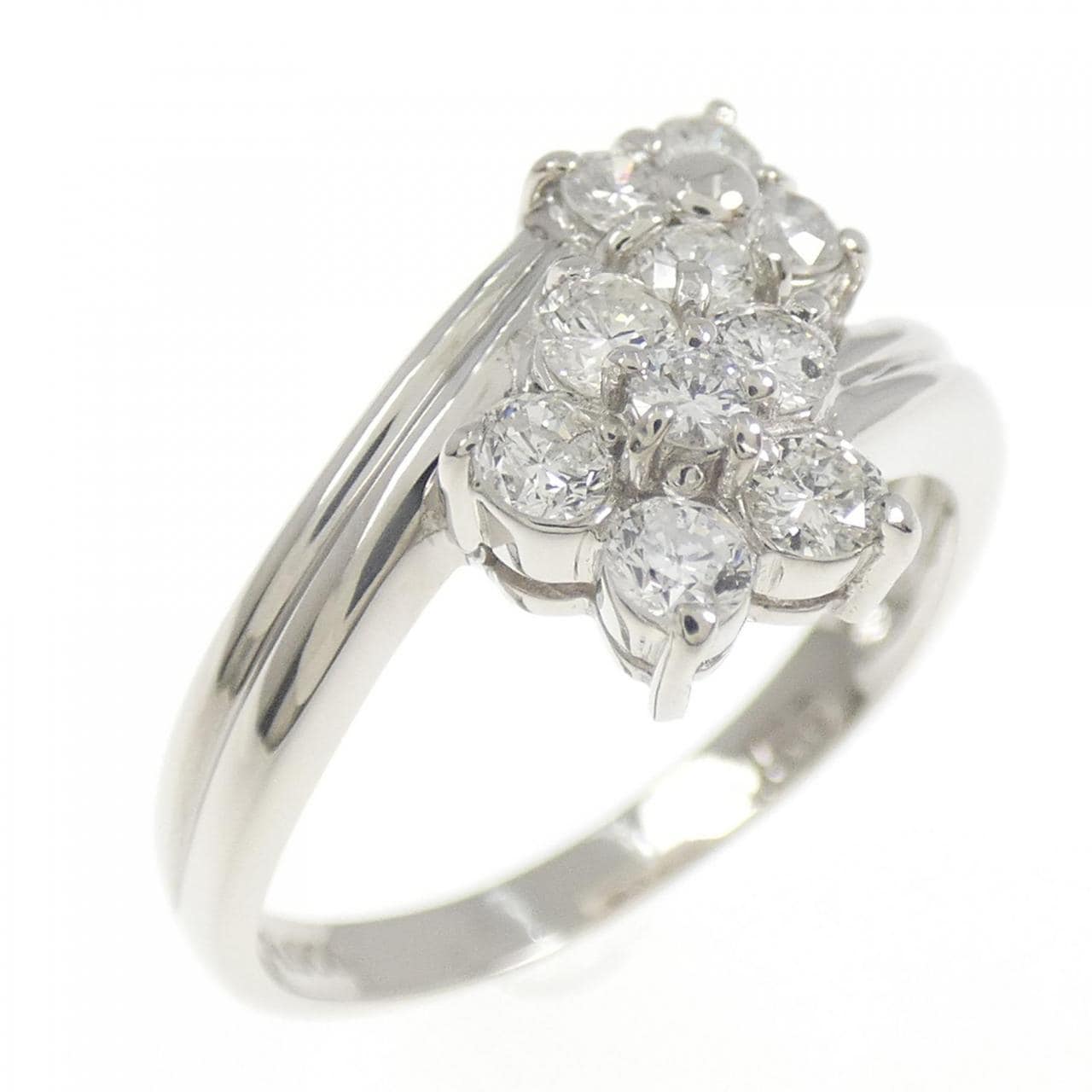 PT900 フラワー ダイヤモンド リング 0.50CT