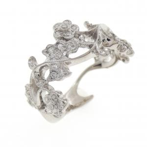 K18WG フラワー ダイヤモンド リング 0.36CT