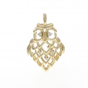 K18YG フクロウ ダイヤモンド ペンダント 0.08CT
