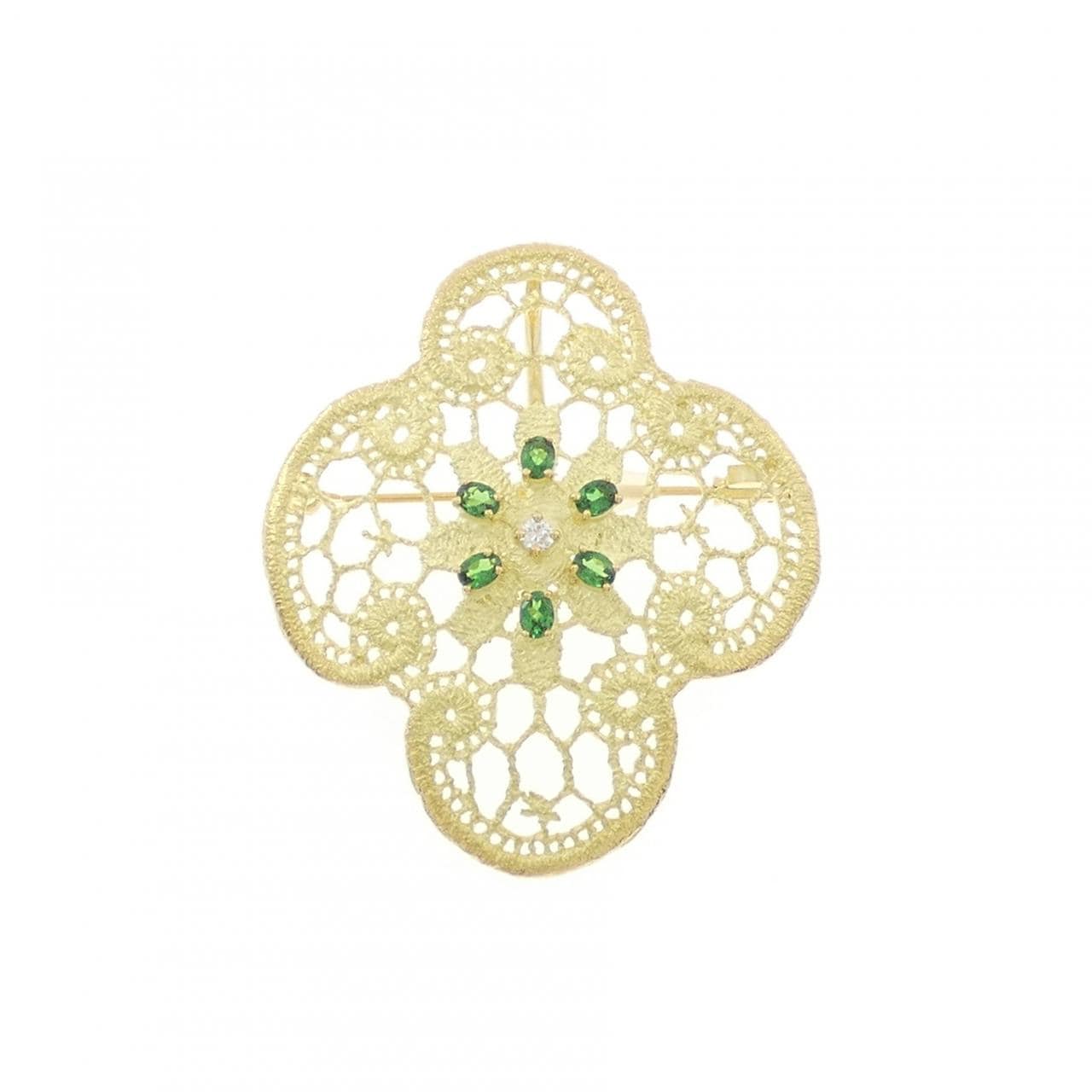 ジュネ グリーンガーネット ブローチ 0.83CT