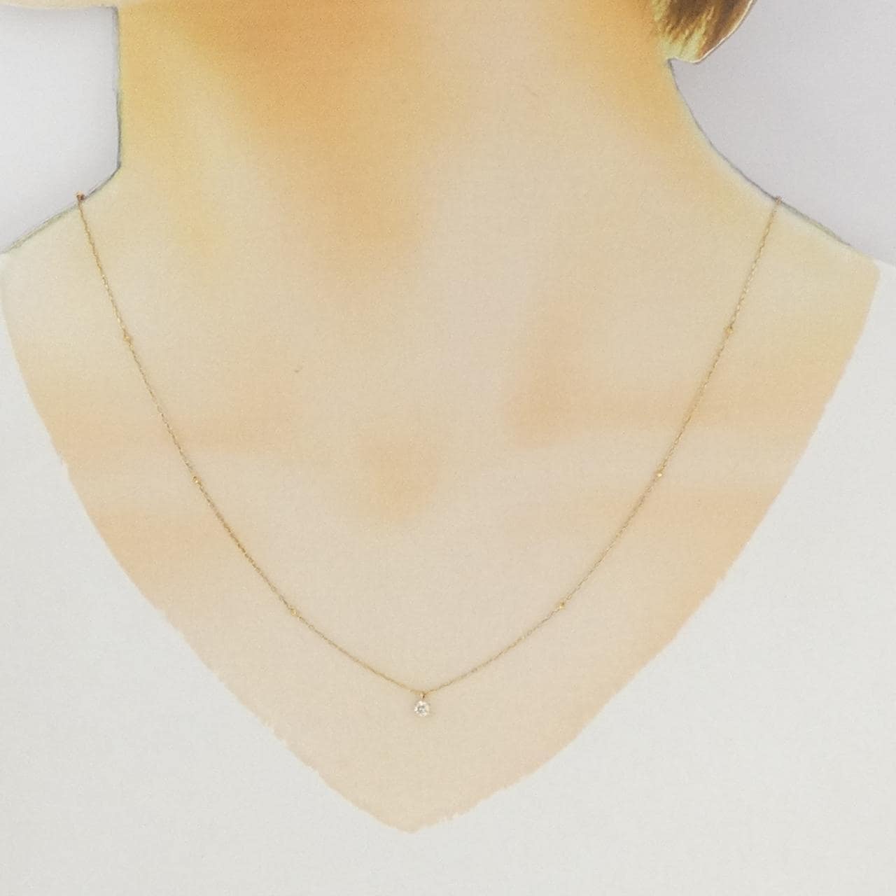 K18YG Solitaire Diamond Necklace 0.10CT
