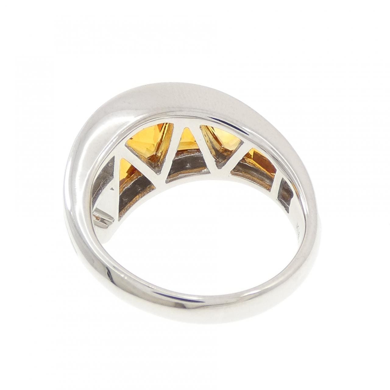 K18WG シトリン リング 3.74CT