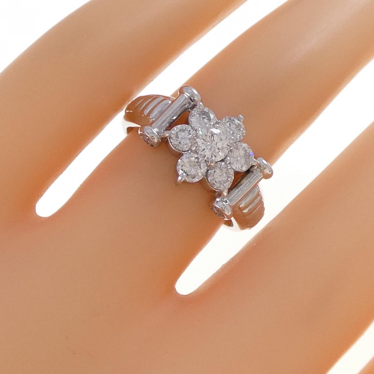 PT900花朵钻石戒指1.00 克拉