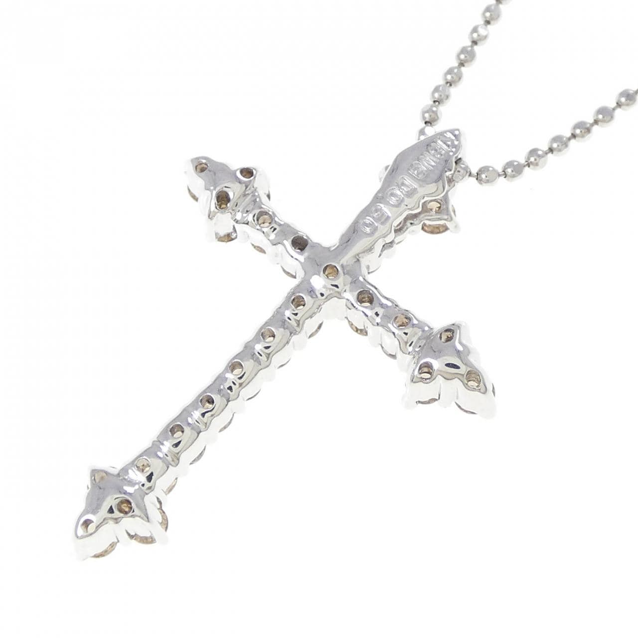 K18WG クロス ダイヤモンド ネックレス 0.50CT
