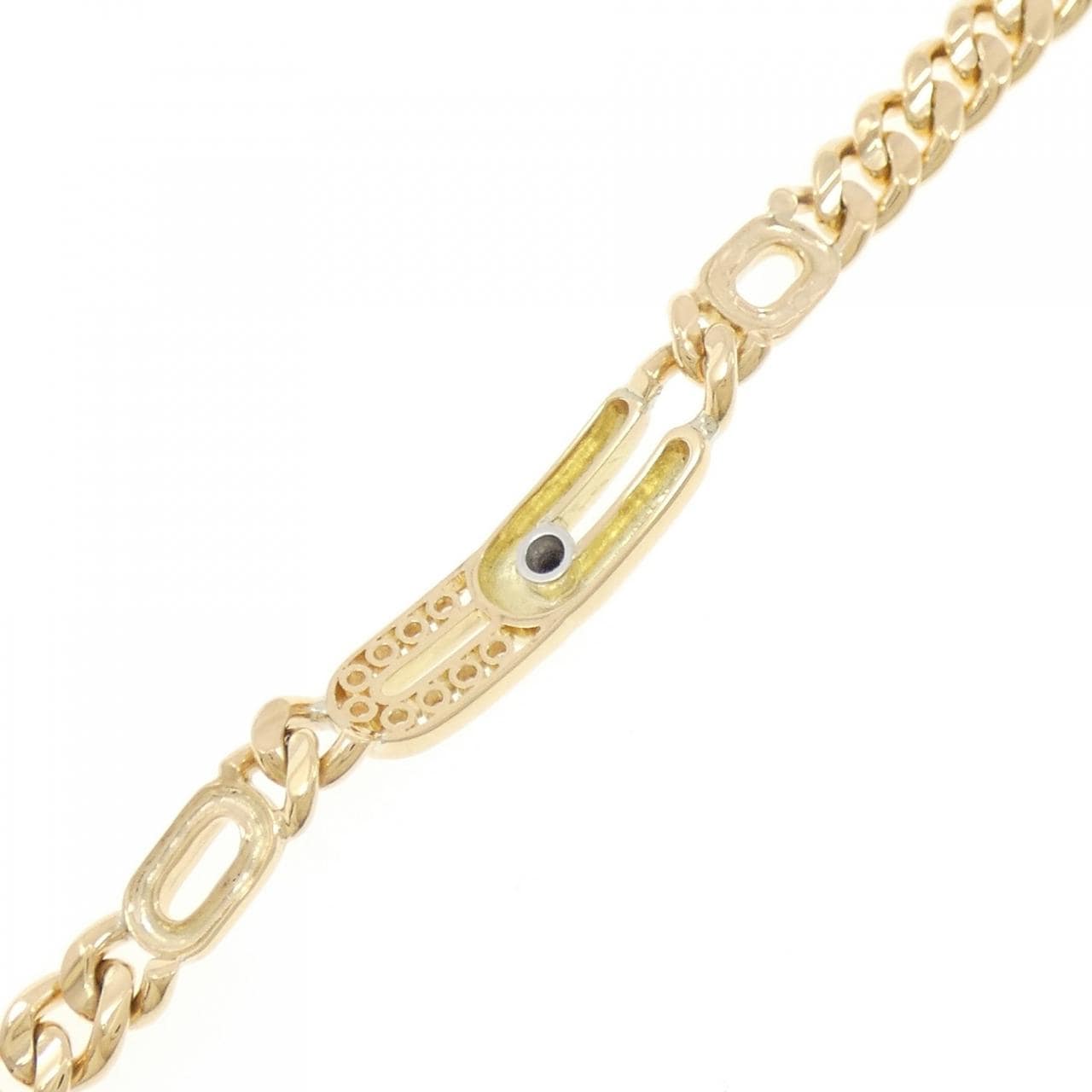 K18YG/PT850 ダイヤモンド ブレスレット 0.09CT