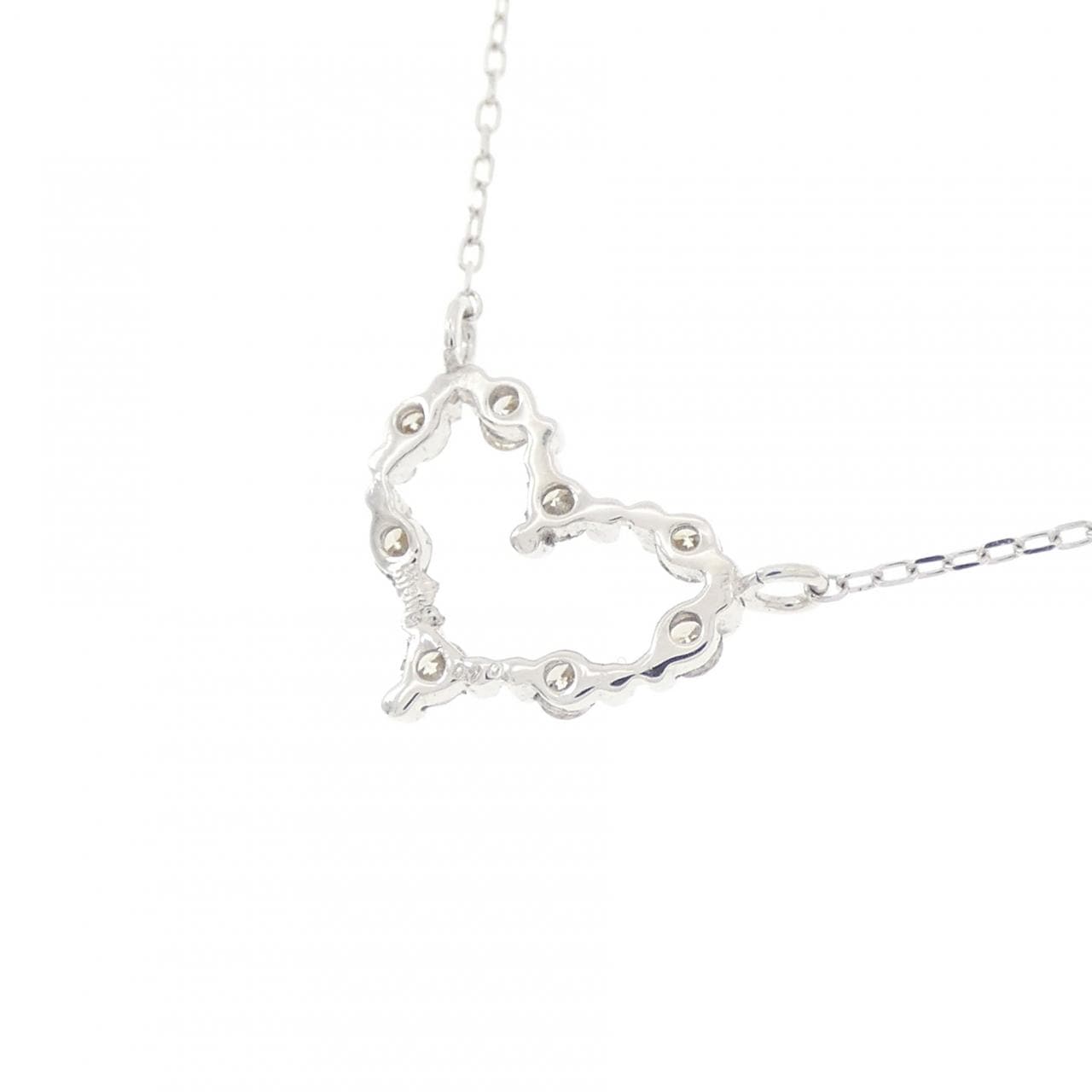 K18WG ハート ダイヤモンド ネックレス 0.10CT