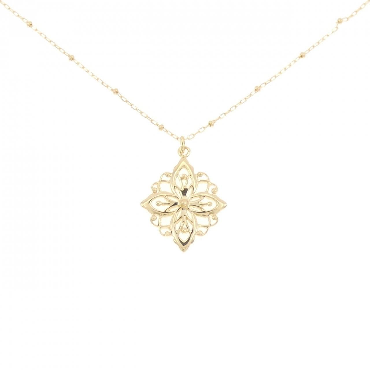 K18YG flower necklace