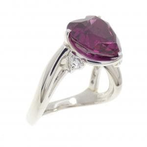 PT900 ハート ガーネット リング 4.41CT