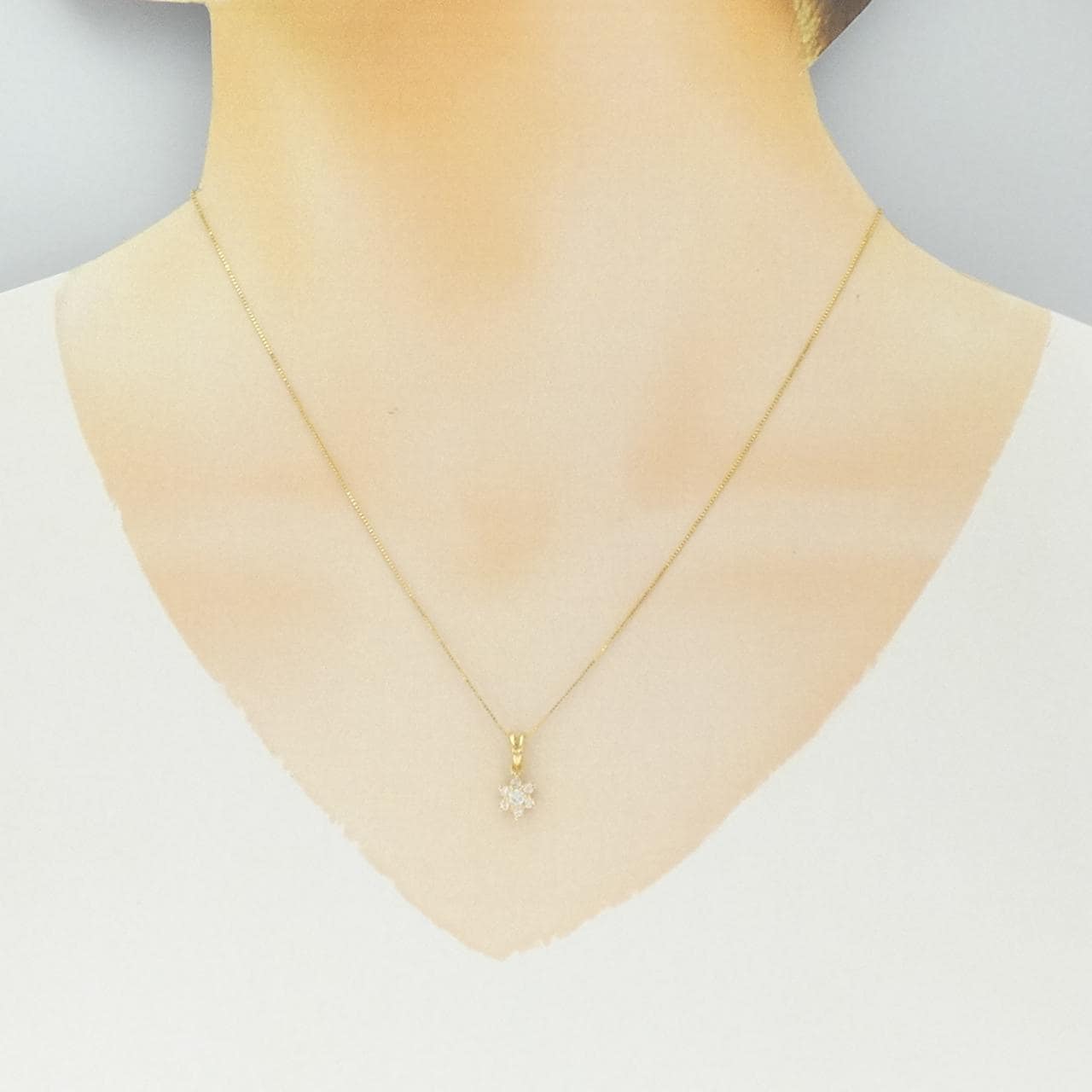 K18YG/750YG ダイヤモンド ネックレス