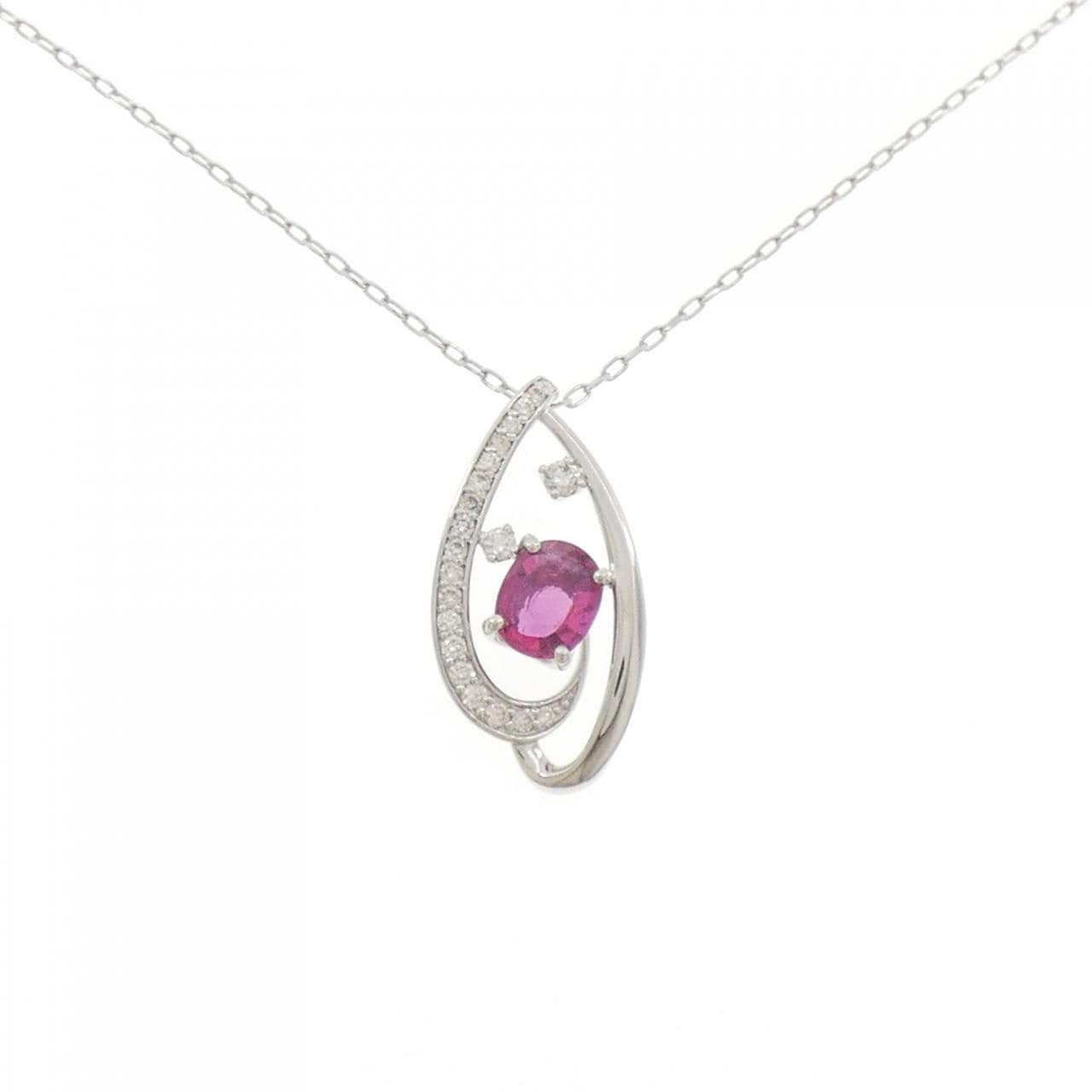 【新品】PT900/PT850 ルビー ネックレス 0.59CT