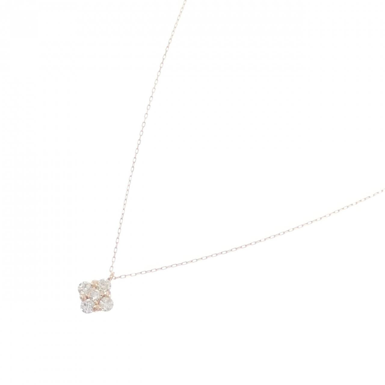 【新品】K10PG ダイヤモンド ネックレス 0.20CT