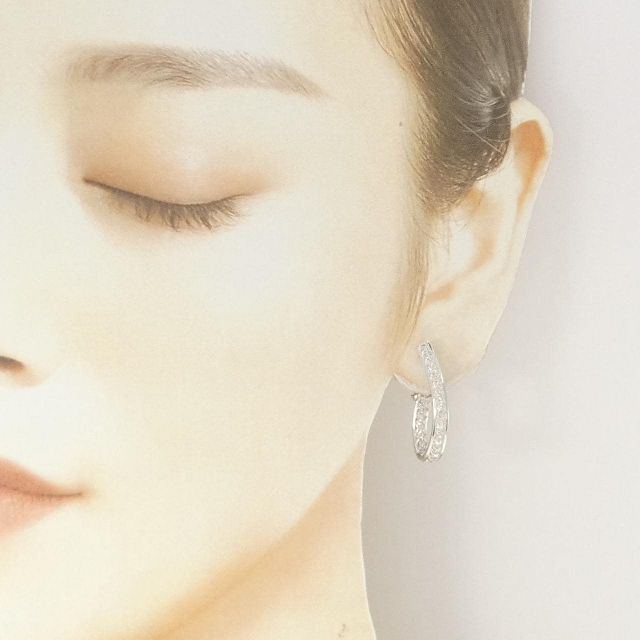 K18WG ダイヤモンド ピアス/イヤリング 1.00CT