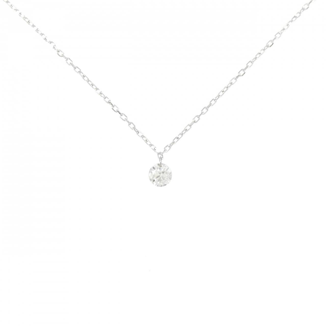 K18WG ソリティア ダイヤモンド ネックレス 0.15CT