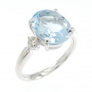 K18WG アクアマリン リング 2.00CT