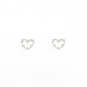 K14WG ハート ダイヤモンド ピアス 0.08CT