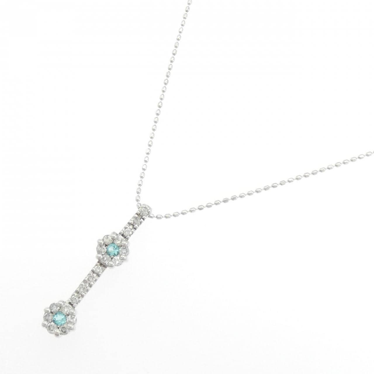 K18WG パライバトルマリン ネックレス 0.06CT