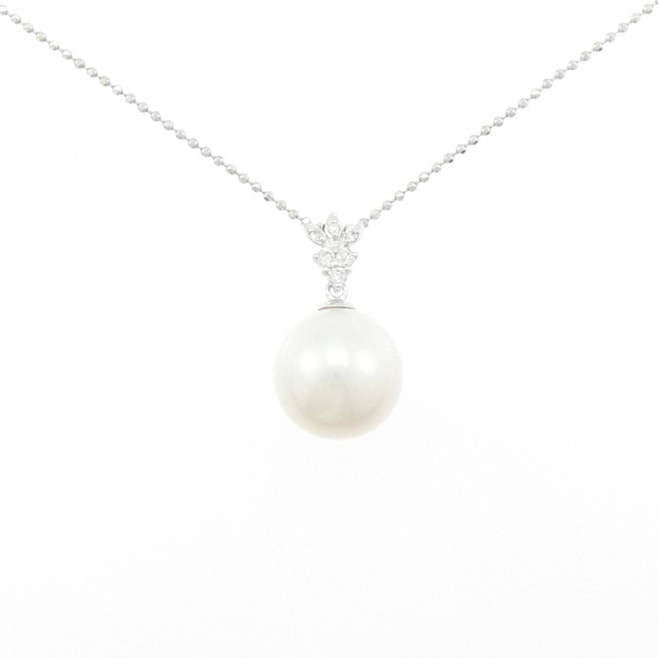 K18WG 白蝶パール ネックレス