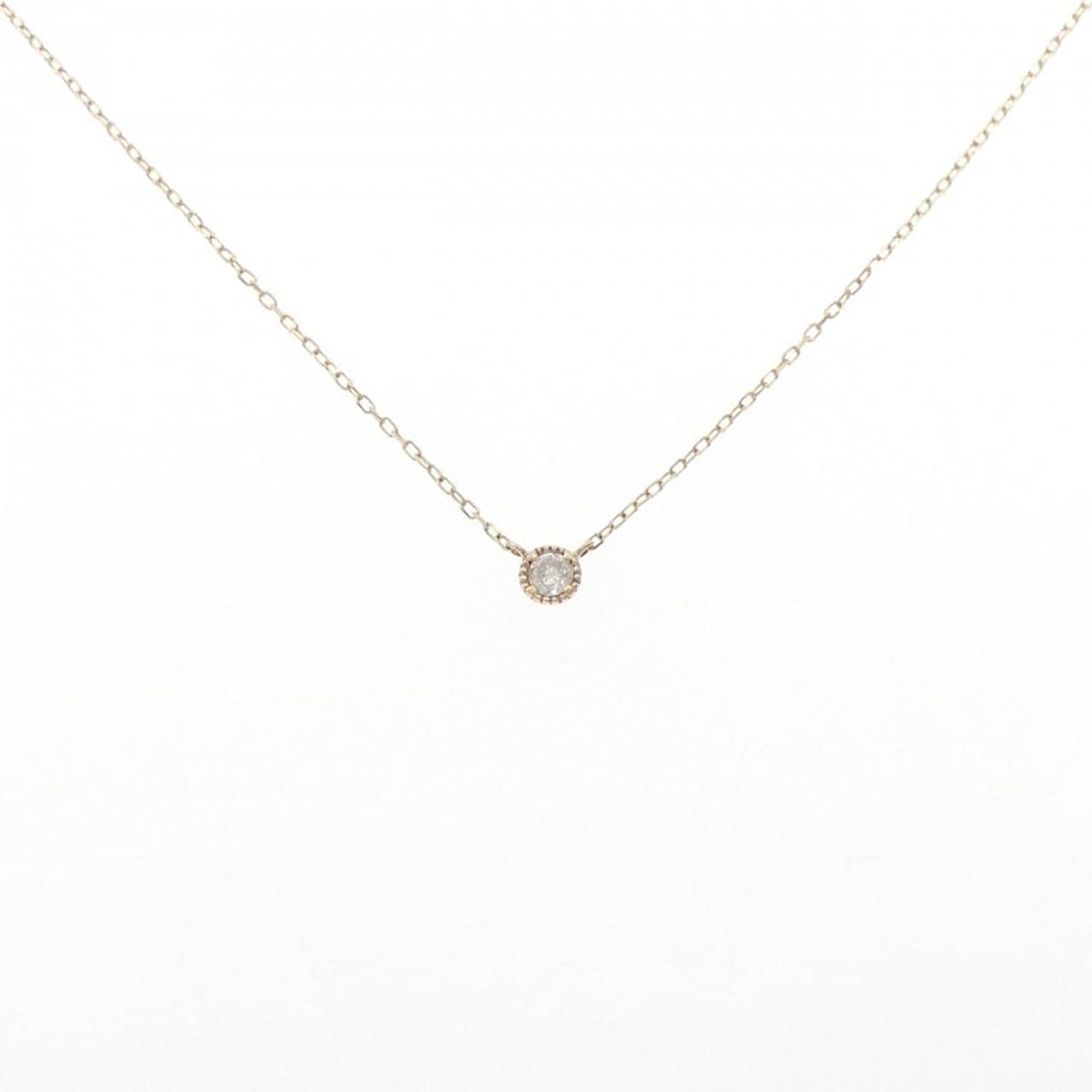 K10YG ソリティア ダイヤモンド ネックレス 0.08CT