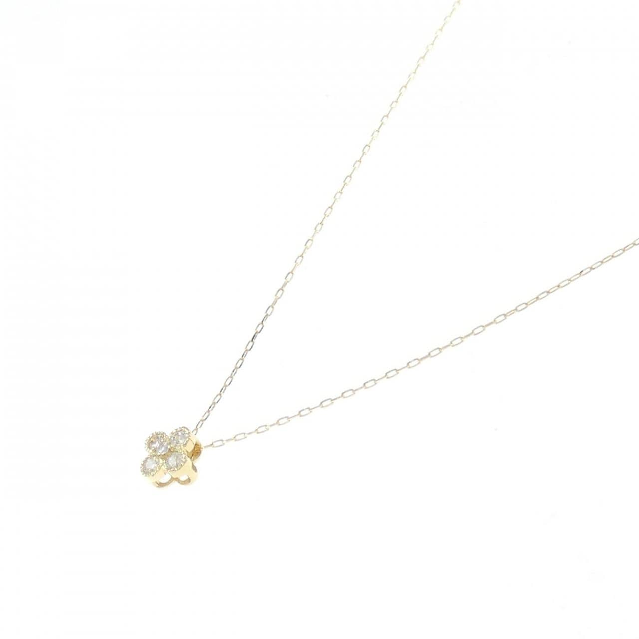 [BRAND NEW] K18YG Flower Diamond Necklace 0.10CT