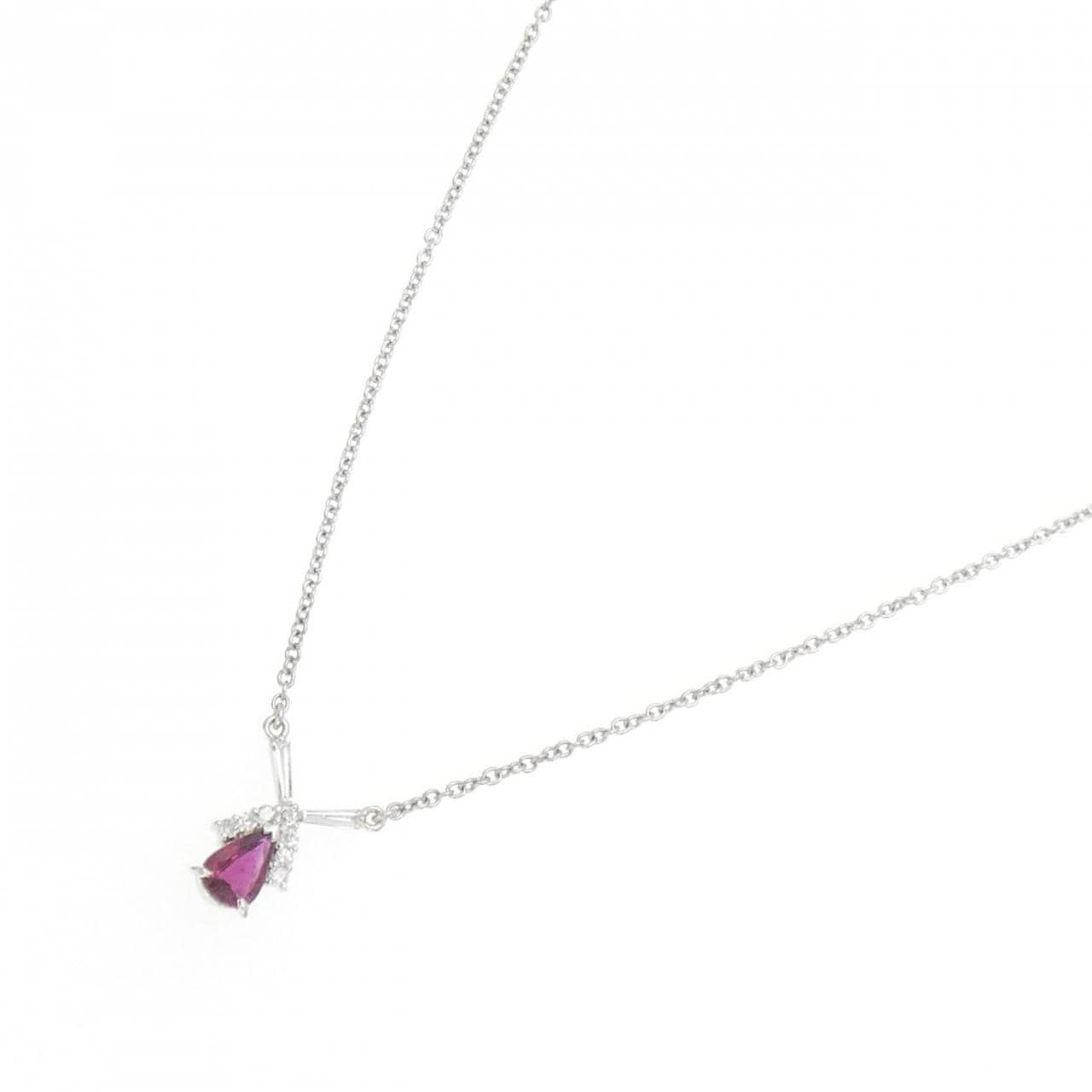 PT900/PT850 ルビー ネックレス 0.52CT