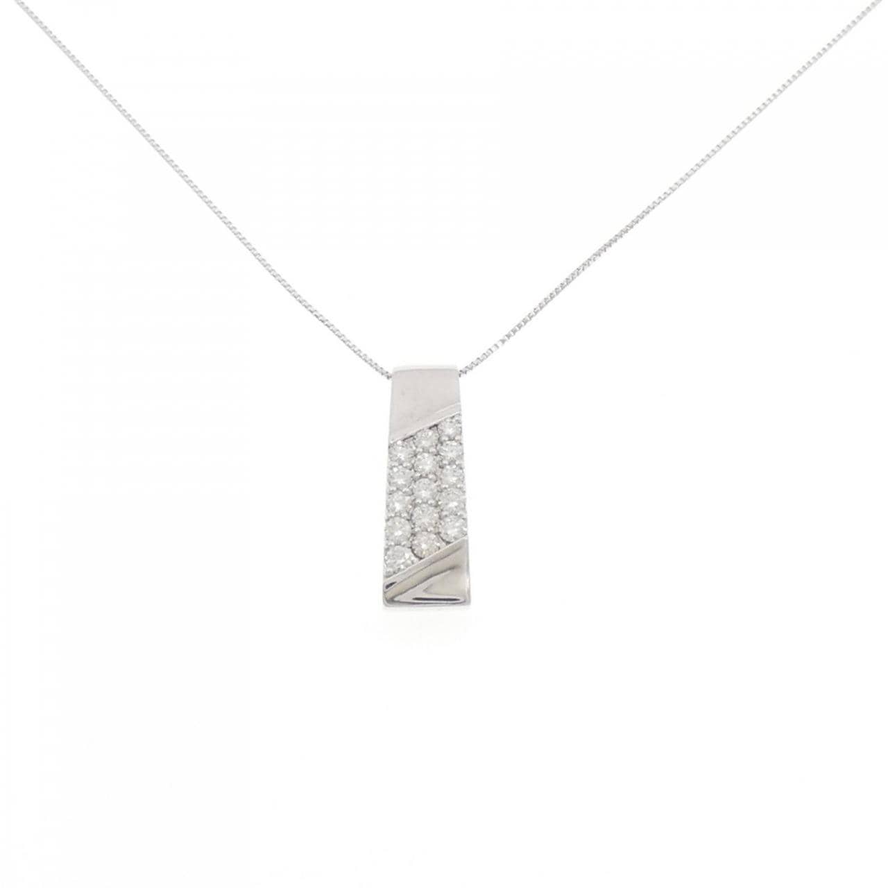 K18WG パヴェ ダイヤモンド ネックレス 0.50CT