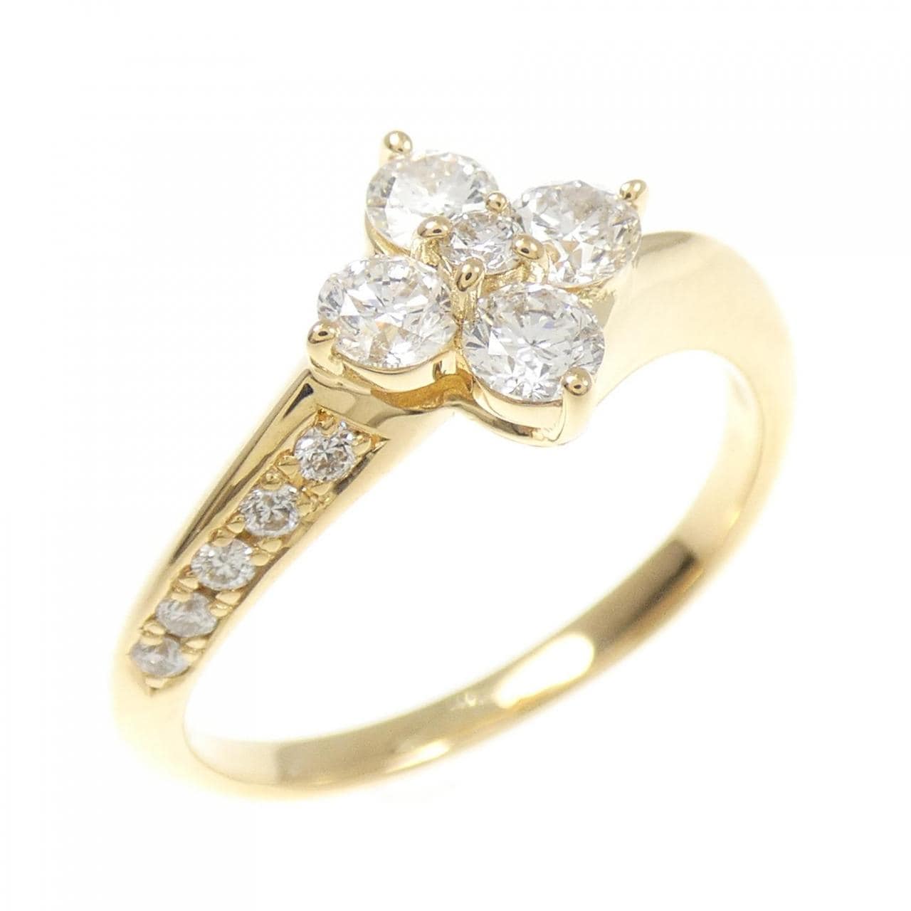K18YG フラワー ダイヤモンド リング 0.65CT