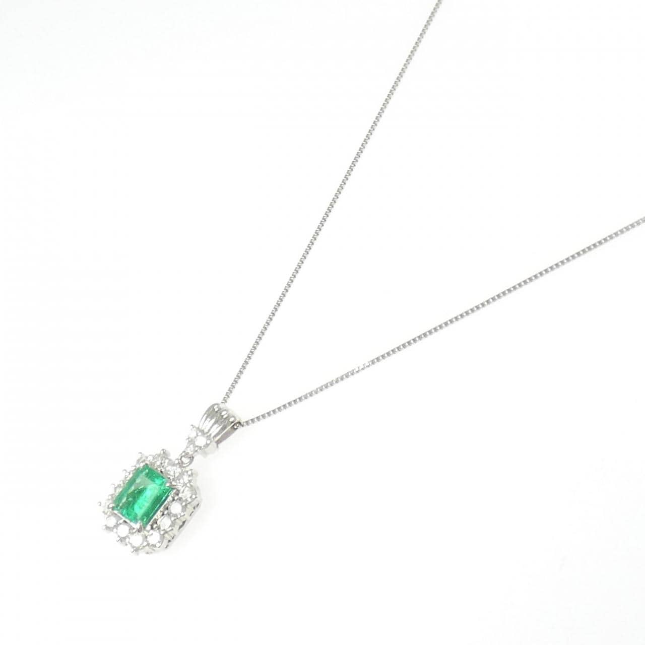 PT900/PT850 エメラルド ネックレス 0.93CT