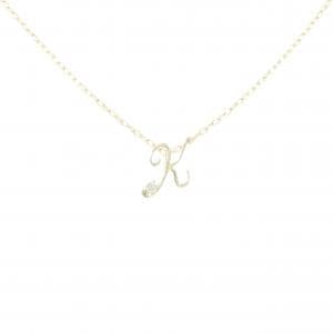K10YG イニシャルK ダイヤモンド ネックレス 0.02CT