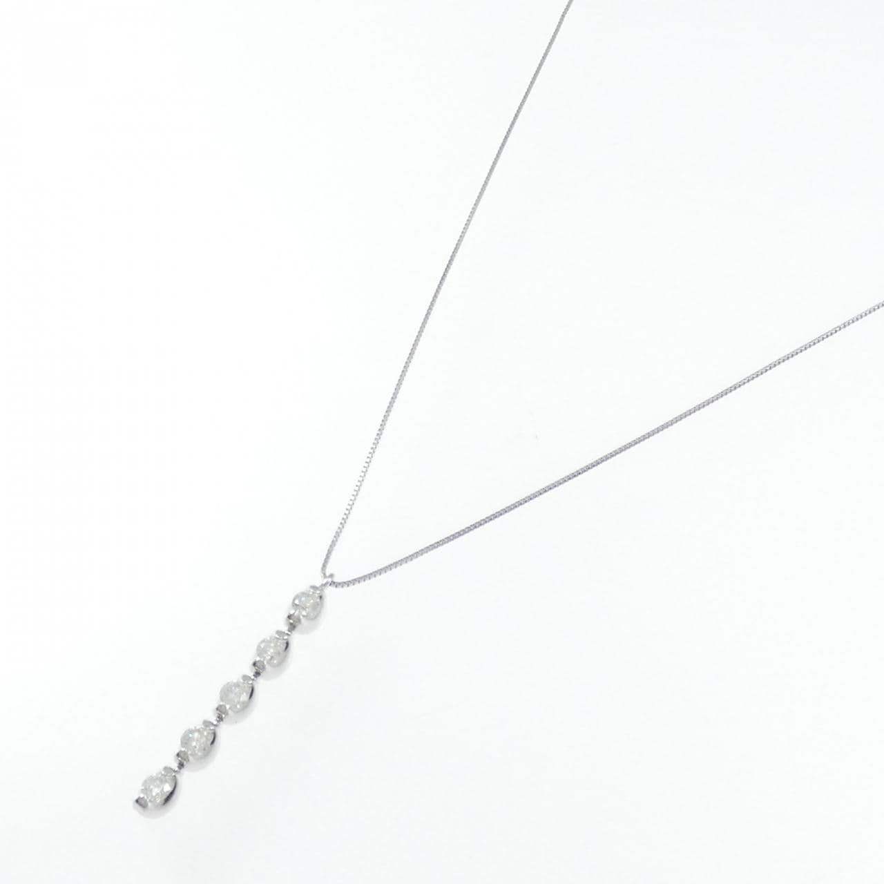 K18WG ダイヤモンド ネックレス 0.35CT