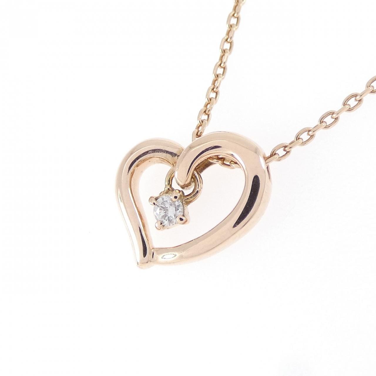 4゜C ハート ダイヤモンド ネックレス 0.02CT
