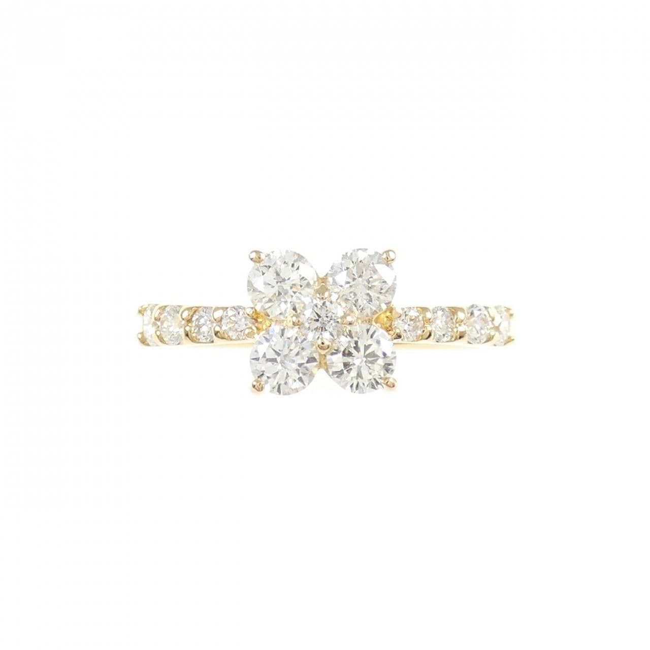 K18YG フラワー ダイヤモンド リング 0.70CT