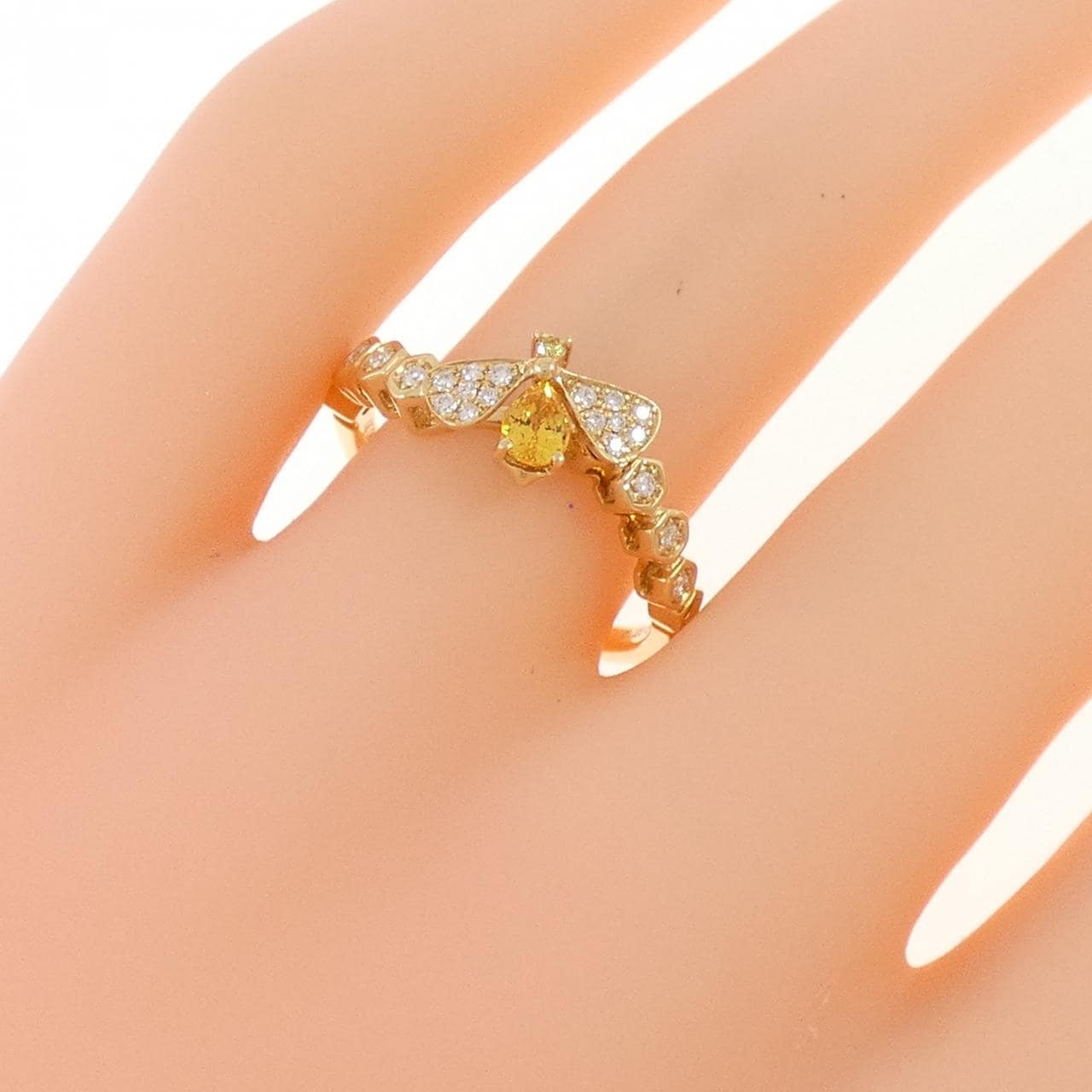 750YG サファイヤ リング 0.22CT