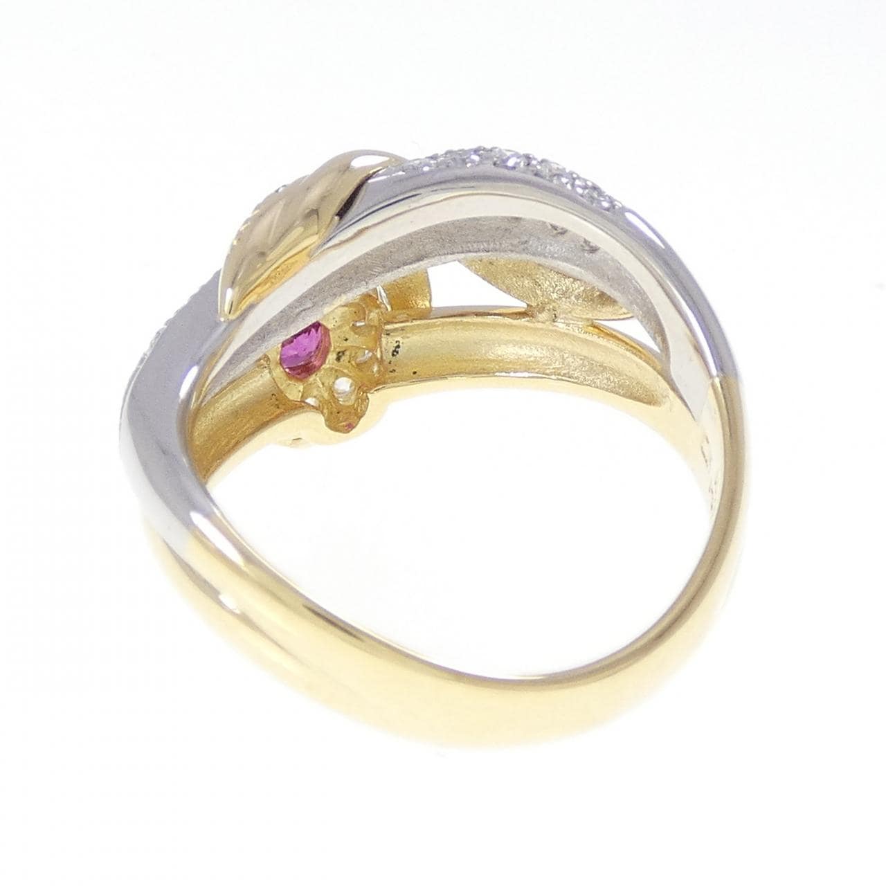 K18YG/PT900 ルビー リング 0.22CT