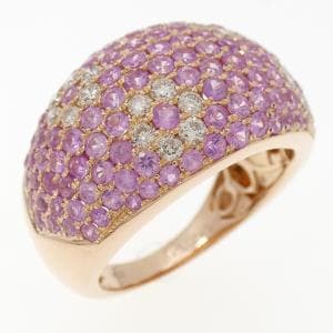 K18PG フラワー サファイヤ リング 2.65CT