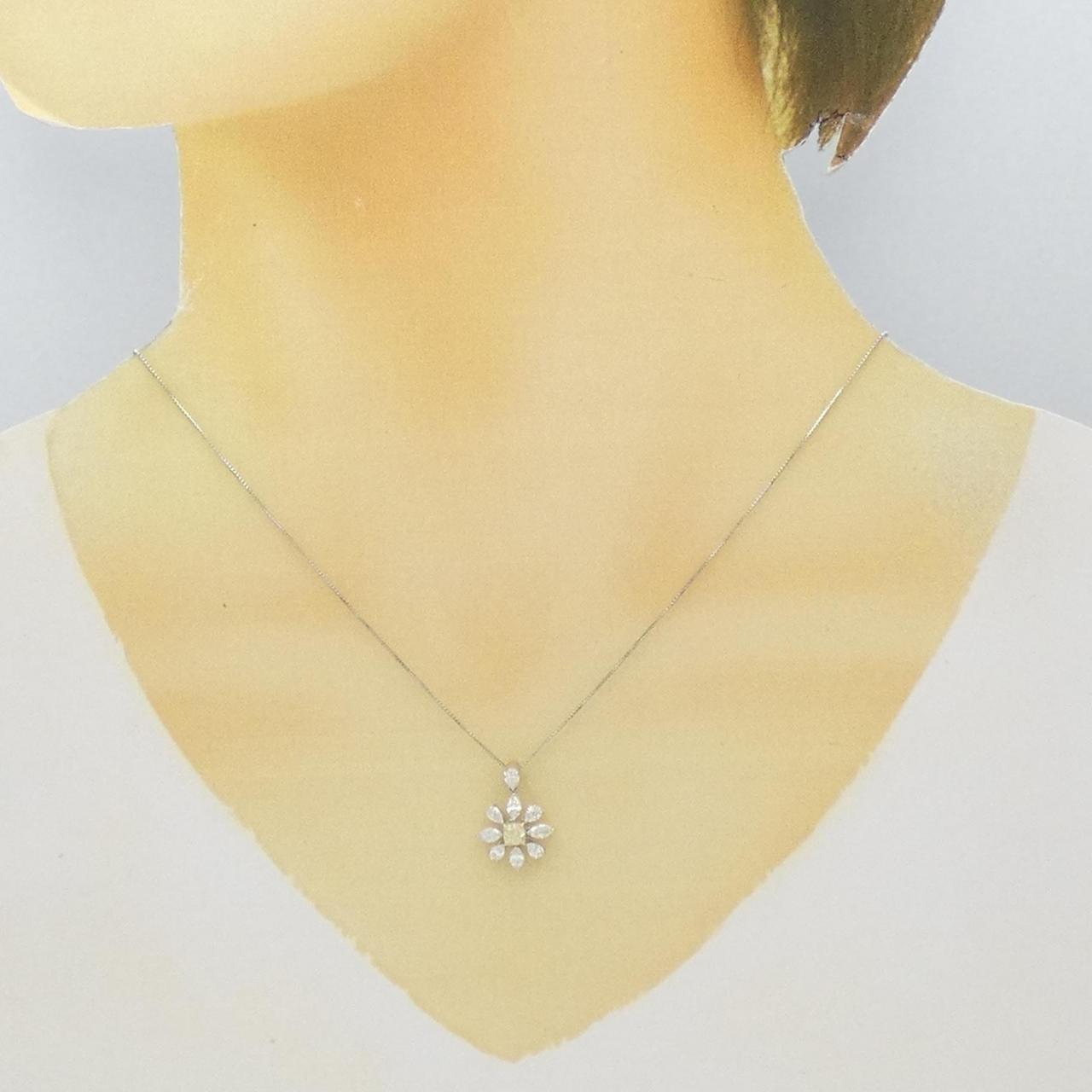 [BRAND NEW] PT/K18YG Diamond necklace 0.31CT