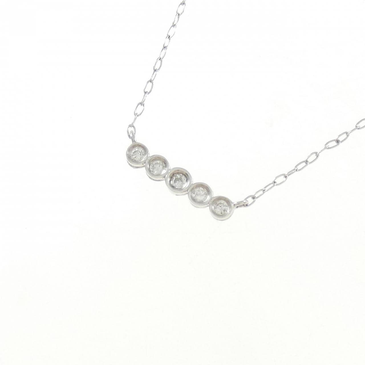 【新品】K18WG ダイヤモンド ネックレス 0.07CT